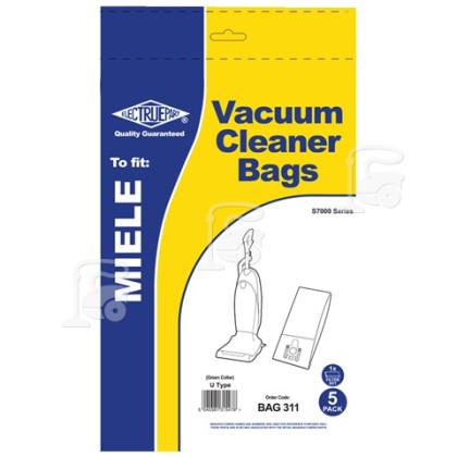 Miele 3D Type U Dust Bag (Pack Of 5 With 1 Cut To Size Filter) - BAG311