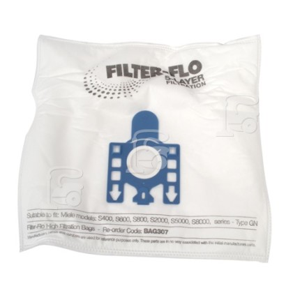 G/N Filter-Flo Synthetische Staubsaugerbeutel (5er Pack) - BAG307