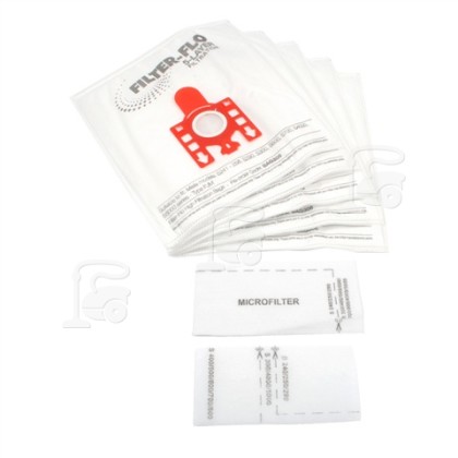 FJM Filter-Flo Synthetische Staubsaugerbeutel (5er Pack Einschl. 2 Zuschneidbaren Filtern) - BAG306