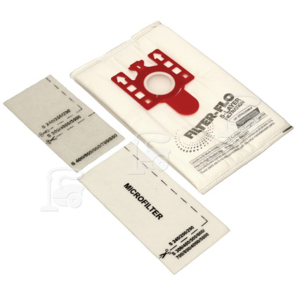 Miele FJM 3D Filter-Flo Synthetic Dust Bags (Pack Of 4 With 2 Cut To Size Filters) - BAG337