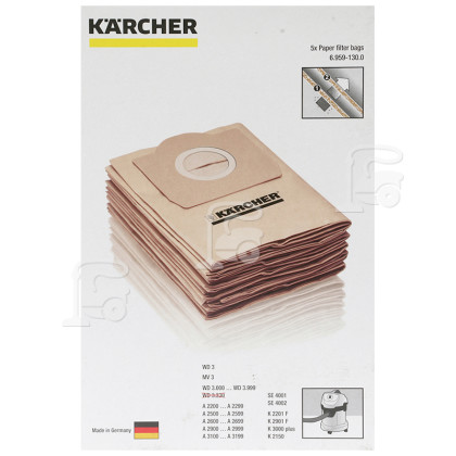Karcher Sacs &Agrave; Poussi&egrave;re (Paquet De 5)