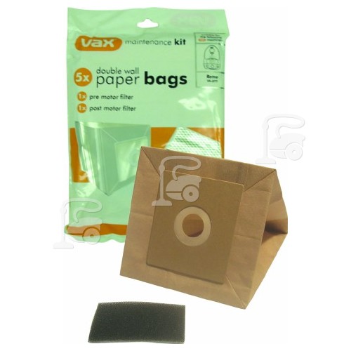 Vax Paper Bag & Filter Kit (Pack Of 5)
