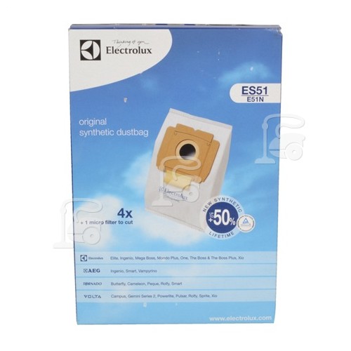 Electrolux Group ES51 Synthetic Bag & Micro Filter (Pack Of 4)