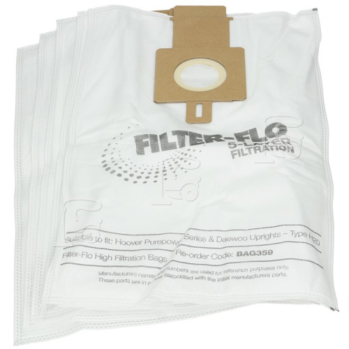 Hoover PU71 PU01011 H20 Filter-Flo Synthetic Dust Bags (Pack Of 5) - BAG359