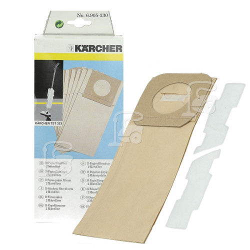 Lot Sacs Papier Et Filtres Aspirateur (Paquet De 10) Karcher