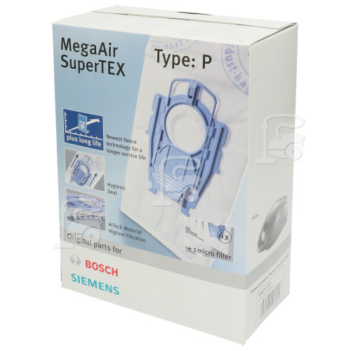 Sacs En Papier Pour Aspirateur Megaair Supertex P (Paquet De 4) Siemens