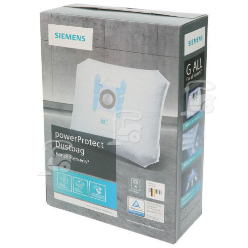 Bosch Neff Siemens VS05G2555/03 PowerProtect Synthetische Staubsaugerbeutel - Typ G (4er Packung)