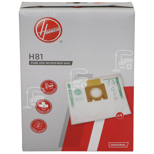 Hoover H81 Pure EPA Mikrofaser-Staubsaugerbeutel (4er Packung)