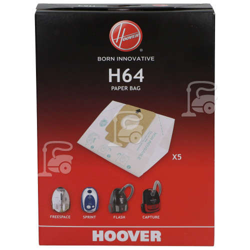 Hoover H64 High Filtration Dust Bags (Box Of 5)