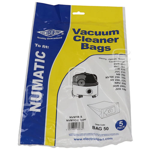 Numatic Compatible NVM-1CH Dust Bag (Pack Of 5) - BAG50