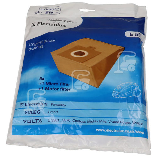 Electrolux BOSS3300 E59 Powerlite Paper Bag (Pack Of 5)