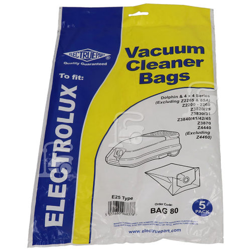 Electrolux E25 Dust Bag (Pack Of 5) - BAG80