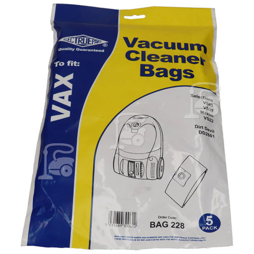 Vax VS Dust Bag (Pack Of 5) - BAG228