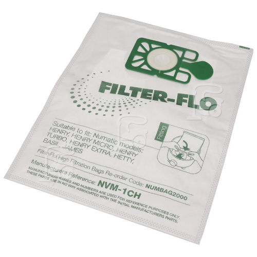 Numatic 252 Compatible NVM-1CH Filter-Flo Synthetic Dust Bags (Pack Of 10)