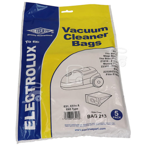 Electrolux E51 Dust Bag (Pack Of 5) - BAG213