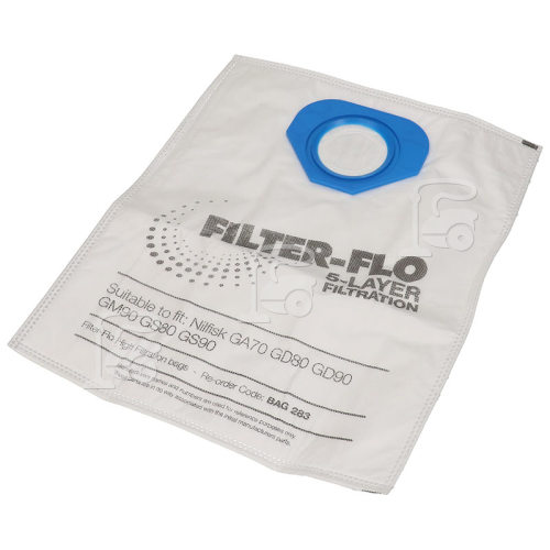 Sacs Aspirateur Type G Synthétiques Filtre-Flo BAG283 (Lot De 5) Nilfisk