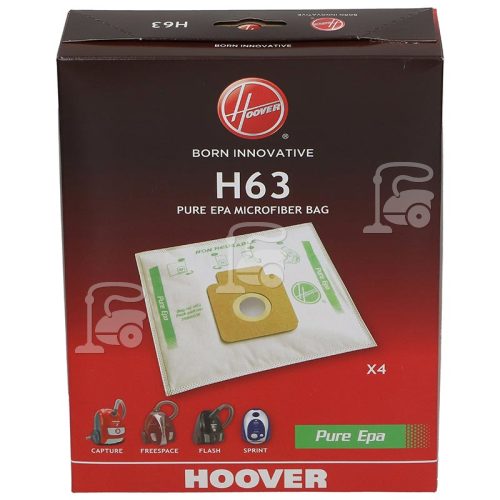 Hoover H63 Pure Hepa Filtration Bags (Box Of 4)