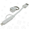 Apple Compatible MFI Approved Lightning Cable & Micro USB Key Chain– White