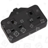 13A Twin Trailing Socket Rubberised - Black Wellco