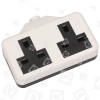 13A Twin Trailing Socket Rubberised - White Wellco