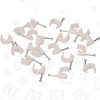 Pack Of 20 10mm Round Cable Clips - White Wellco