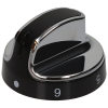 Belling Backofen-Bedienknopf - Schwarz / Verchromt
