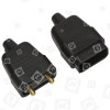 10A 2 Pin Connector Rubberised - Black Wellco