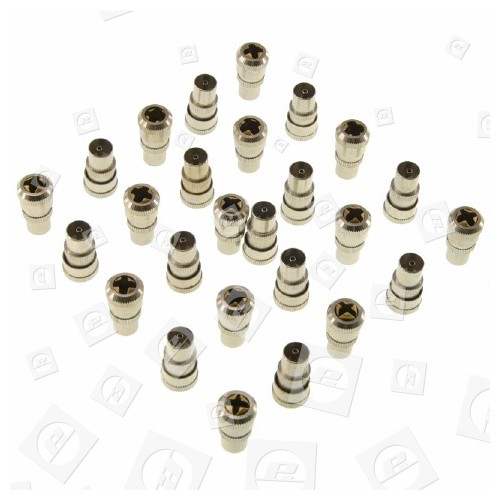 Avix Nickel Koaxialmessingstecker (25 Stück)