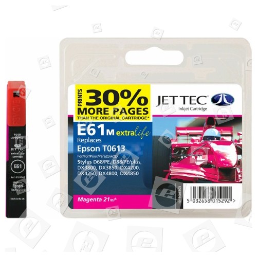 Jettec 4800 Wiederaufbereitete Epson T0613 Tintenpatrone Magenta