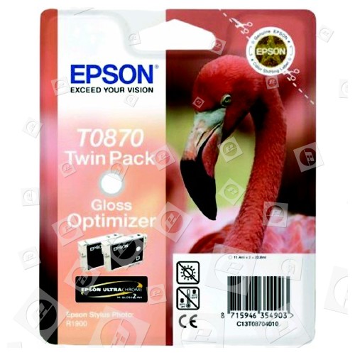 Cartouche D'encre Paquet De 2 D´origine T0870 Optimiseur De Brillance Epson