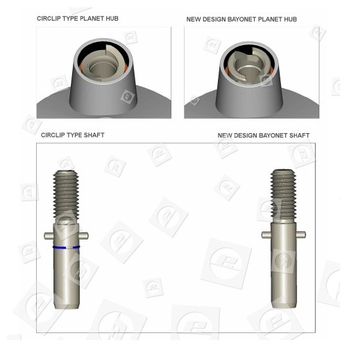 Gancho De Amasado De Procesador De Alimentos Major - Aluminio - Nuevo Eje Circlip Kenwood