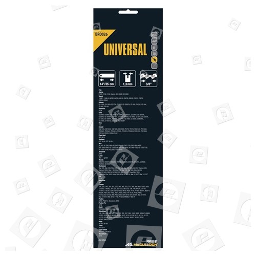 Universal Powered By McCulloch BRO026 35cm (14") 52 Drive Link Chainsaw Bar