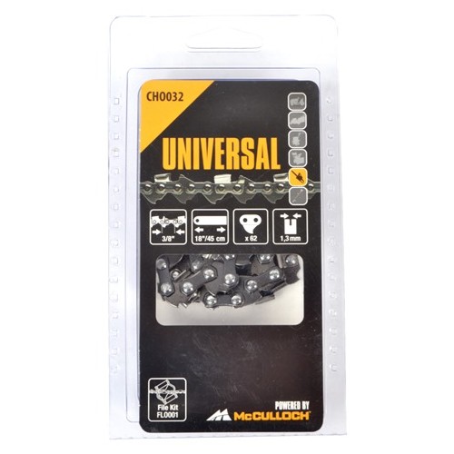 Universal Powered By McCulloch Universal Powered By CHO032 45cm (18") 62 Drive Link Chainsaw Chain