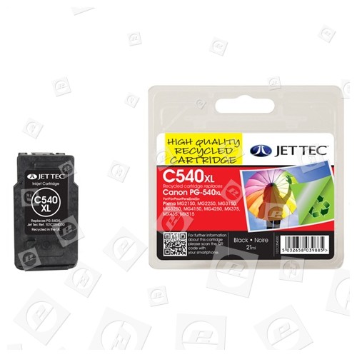 Jettec Remanufactured Canon Pg540xl Black High Capacity Ink Cartridge