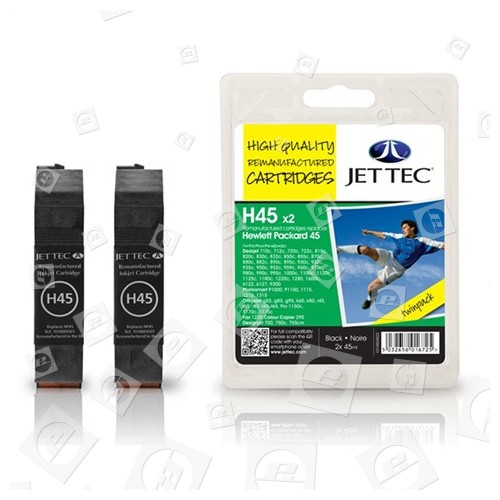 Remanufactured Hp 45 Twin Packblack Ink Cartridges Jettec