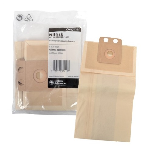 Nilfisk Pack Of 5 Vacuum Cleaner Paper Dust Bag