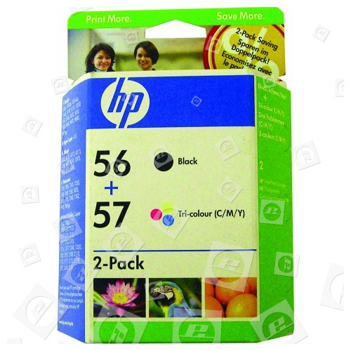 Hewlett Packard Original Nr.56 & Nr.57 Kombi-Pack Schwarz & Farbtintenpatronen (SA342AE)