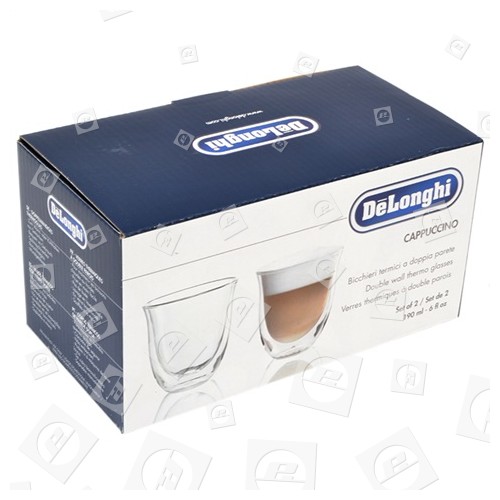 Delonghi Coffee Maker Glass Cappuccino Cups (Pack Of 2)