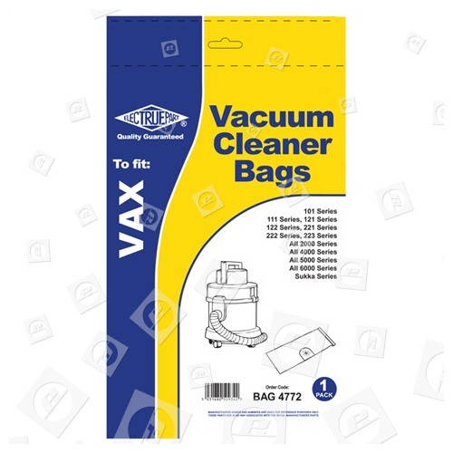 Electruepart BAG4772 Vax S1 Early Type Vacuum Cloth Bag