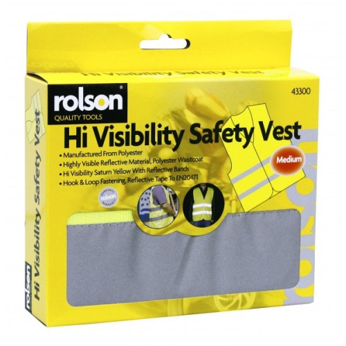 Rolson High-Visibility Safety Vest - Medium Size