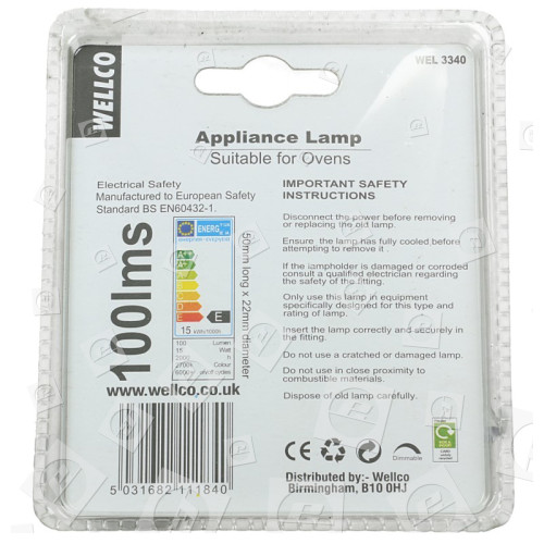 Lampadina Da Forno - Pigmy 15W Ses (E14) 300° AEG