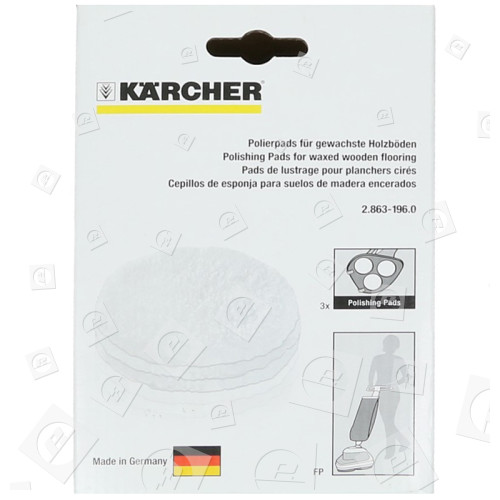 Karcher Saugbohnermaschinen-Polierpads Parkett - 3er Packung