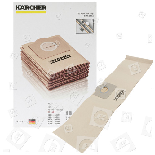 Karcher A2236 X PT Staubsauger-Papierfilterbeutel (5er Packung)