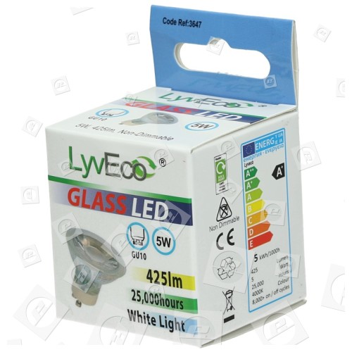 Bombilla LED De Cristal GU10 5W (Luz Del Día) LyvEco