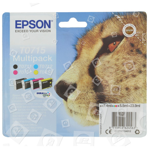 Epson SX100 Original Multipack 4 Farben T0715, DURABrite Ultra Ink Tintenkartuschen