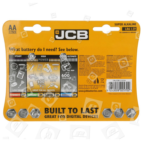 Piles Alcalines LR6 AA - Blister De 12 JCB