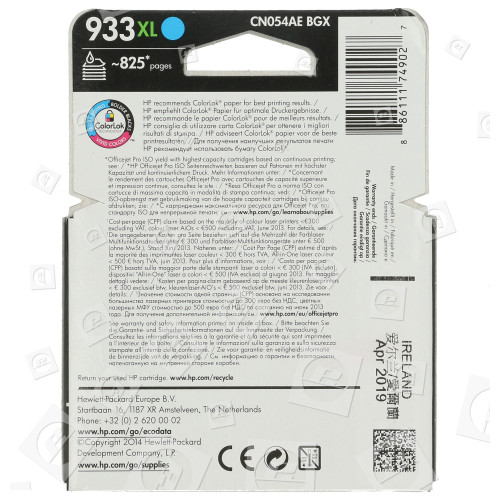 Cartuccia D'inchiostro Ciano HP 933XL - CN054AE Hewlett Packard