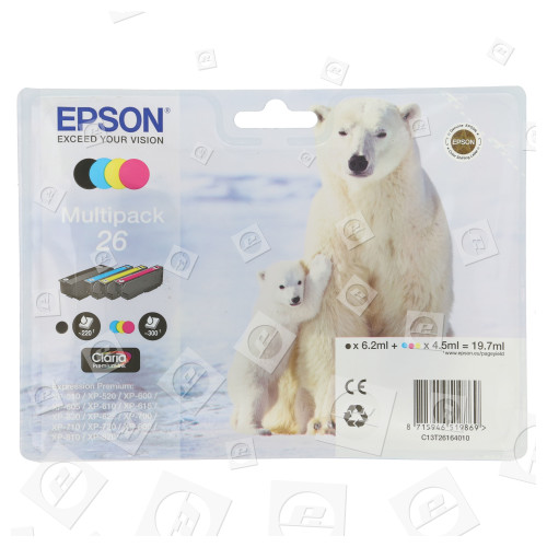 Epson Original T2616 4-Farben Tintenpatrone Multipack - Schwarz/Cyan/Magenta/gelb