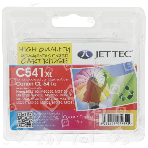 Remanufactured Canon Cl541xl Colour High Capacity Ink Cartridge Jettec