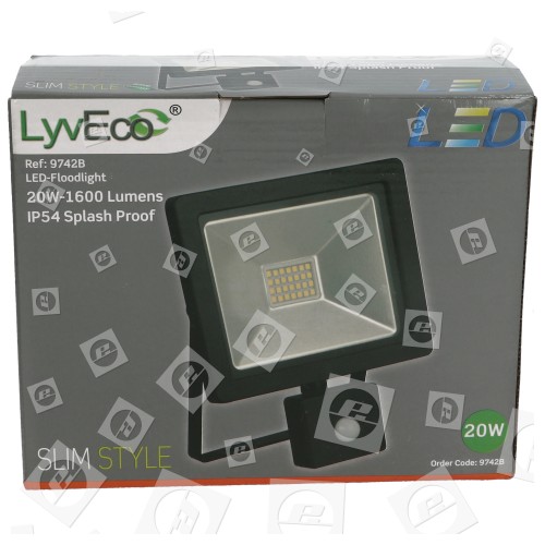 Lyvia 20W LED Slim Strahler Mit Bewegungsmelder